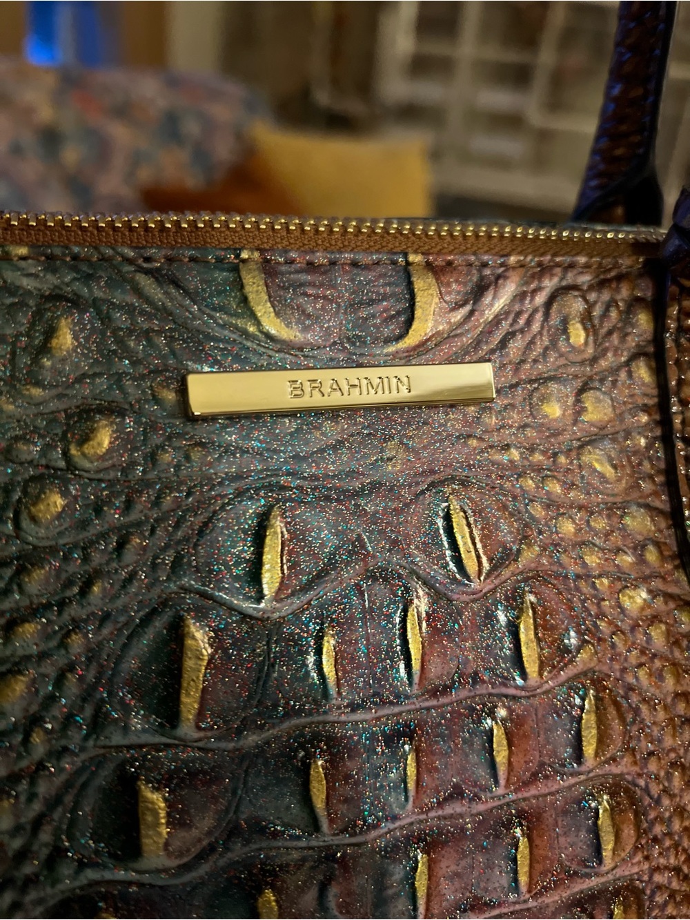 NEW Brahmin Small Caroline Satchel in Mystical Ombre Pecan Melbourne - Picture 5 of 11